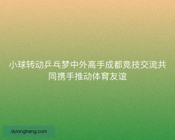 小球转动乒乓梦中外高手成都竞技交流共同携手推动体育友谊 小球转动乒乓梦中外高手成都竞技交流共同携手推动体育友谊